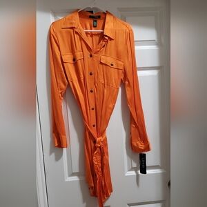 Lauren Ralph Lauren Orange Long Sleeve Dress